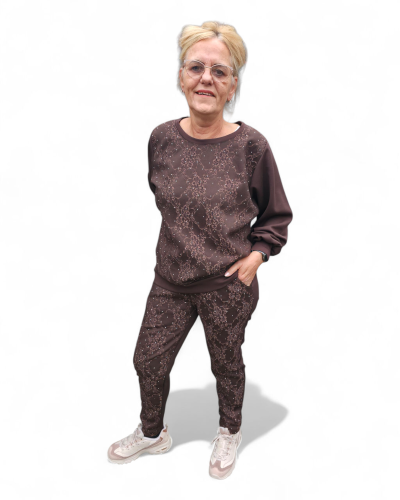 Huispak kantmotief bruin