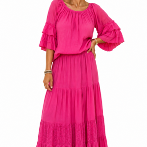 Fuchsia tweedelig pak Fuchsia tweedelig pak