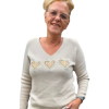 truihartjescreme Trui met Drie Hartjes van Steentjes