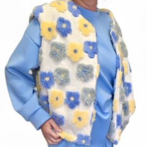 vest bloem blauw (Custom) vest bloem blauw
