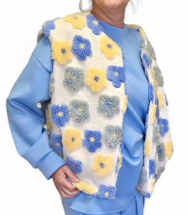 vest bloem blauw