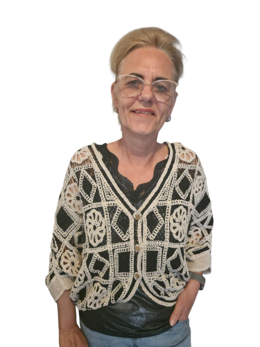 gehaakt vest zwart/beige