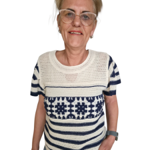 Wit Blauwe Gehaakte Top