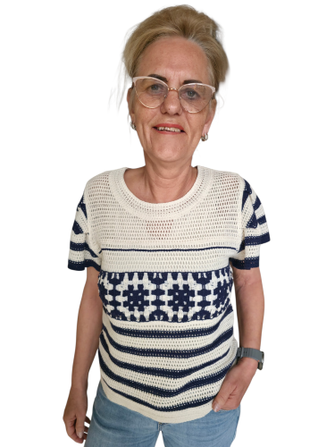 Wit Blauwe Gehaakte Top