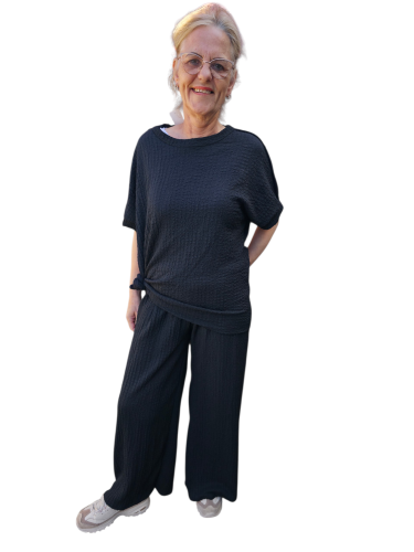 Huispak met knoopjes zwart