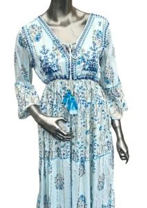 Lange Blauwe Ibiza Maxi-jurk Lange Blauwe Ibiza Maxi-jurk