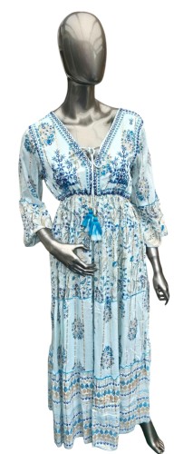 Lange Blauwe Ibiza Maxi-jurk