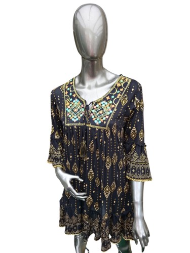 Ibiza jurk zwart met goud Ibiza jurk zwart met goud