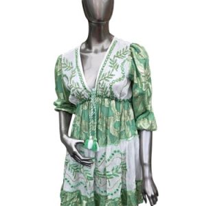 ibiza jurk groen-wit ibiza jurk groen-wit