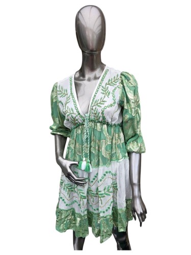 ibiza jurk groen-wit