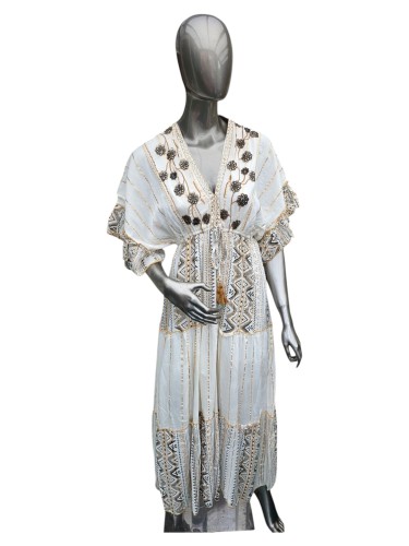 Ibiza jurk met zwarte bloemen