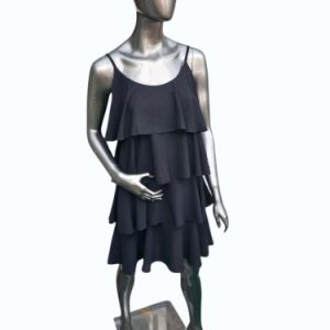 Zwart Strokenjurkje Zwart Strokenjurkje