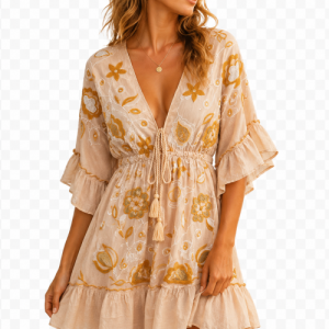 Ibiza tuniek camelkleur