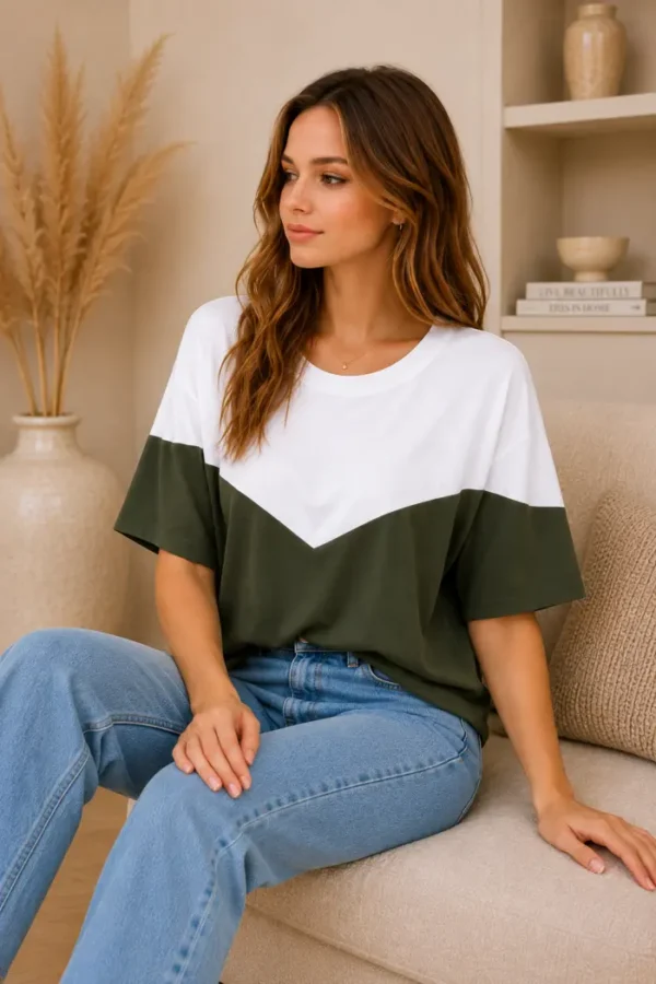 Two-Tone Top Groen Two-Tone Top Groen