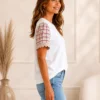 Trendy Top met Luxe Mouwen roze Trendy Top met Luxe Mouwen roze