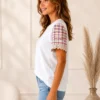 Trendy Top met Luxe Mouwen roze Trendy Top met Luxe Mouwen roze