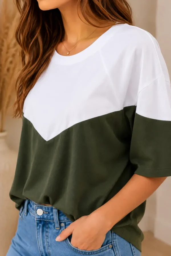 Two-Tone Top Groen Two-Tone Top Groen