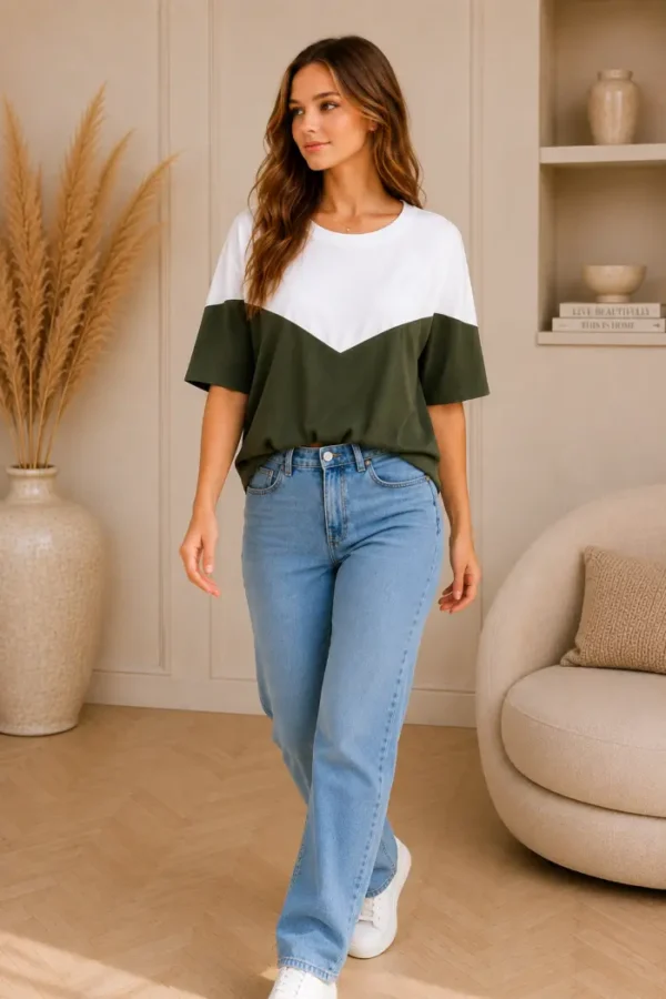 Two-Tone Top Groen Two-Tone Top Groen