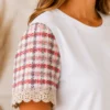 Trendy Top met Luxe Mouwen roze Trendy Top met Luxe Mouwen roze