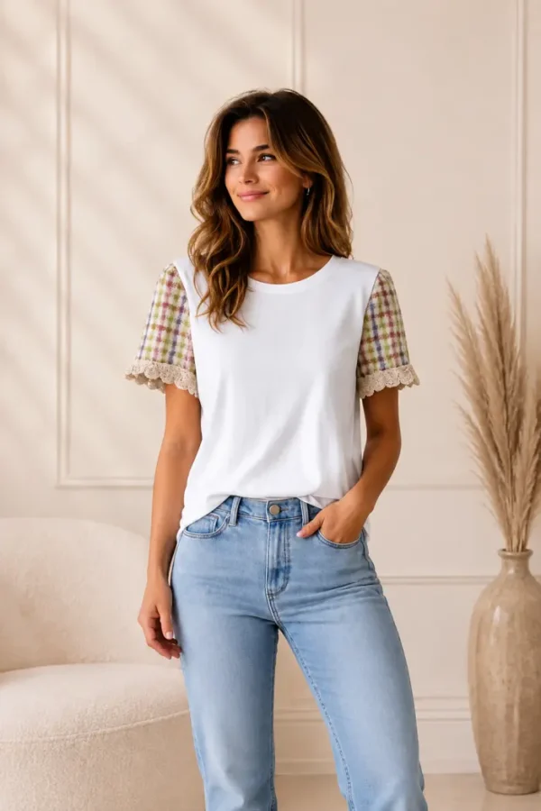 Trendy Top met Luxe Mouwen groen Trendy Top met Luxe Mouwen groen