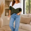 Two-Tone Top Groen Two-Tone Top Groen