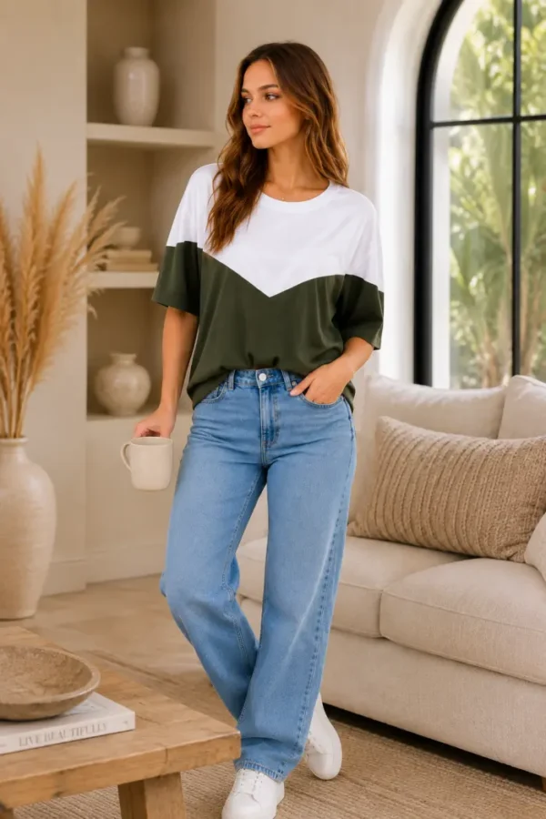 Two-Tone Top Groen Two-Tone Top Groen