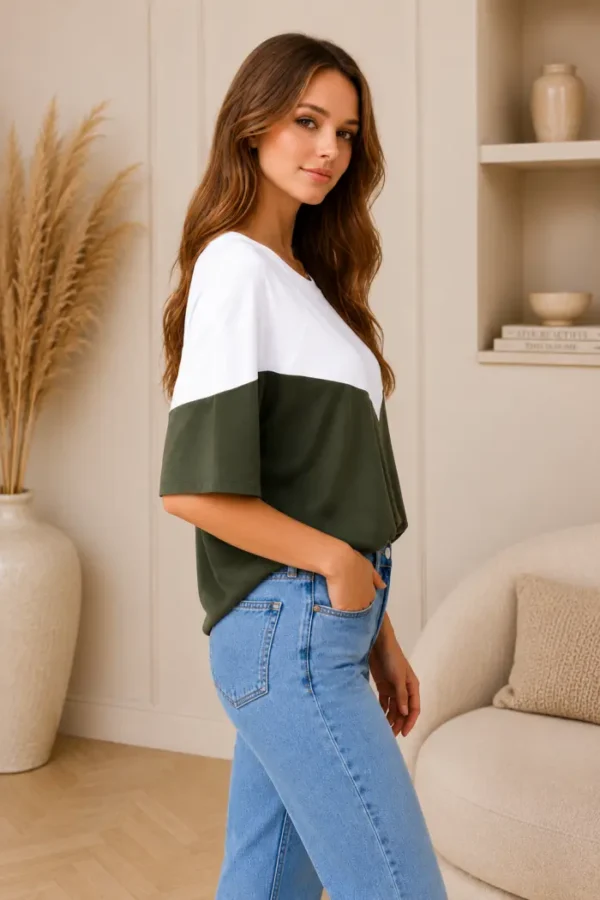 Two-Tone Top Groen Two-Tone Top Groen