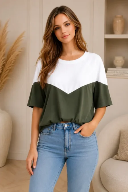 Two-Tone Top Groen Two-Tone Top Groen