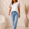 Trendy Top met Luxe Mouwen roze Trendy Top met Luxe Mouwen roze