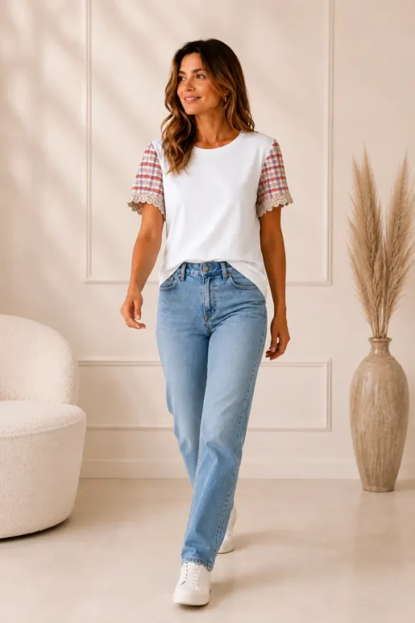 Trendy Top met Luxe Mouwen roze Trendy Top met Luxe Mouwen roze