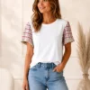 Trendy Top met Luxe Mouwen roze Trendy Top met Luxe Mouwen roze
