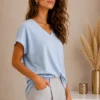 Top met Strassteentjes Licht Blauw Top met Strassteentjes Licht Blauw
