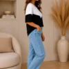 Two Tone Top Zwart Two Tone Top Zwart