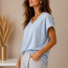 Top met Strassteentjes Licht Blauw Top met Strassteentjes Licht Blauw