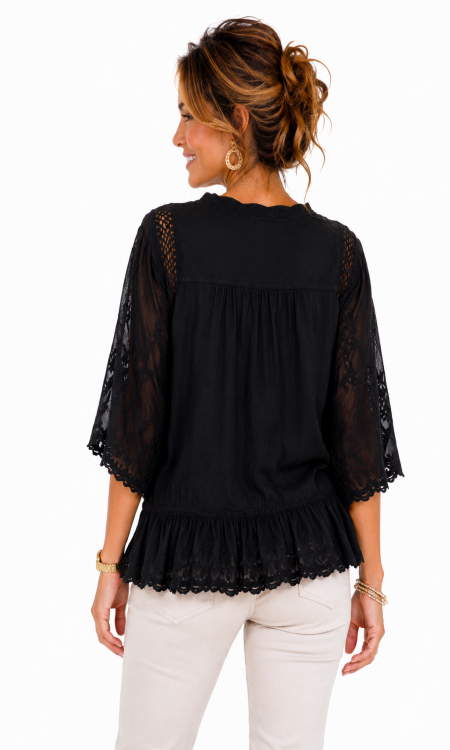 Bohemian Katoenen Top zwart Bohemian Katoenen Top zwart