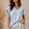Top met Strassteentjes Licht Blauw Top met Strassteentjes Licht Blauw