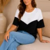 Two Tone Top Zwart Two Tone Top Zwart