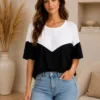 Two Tone Top Zwart Two Tone Top Zwart