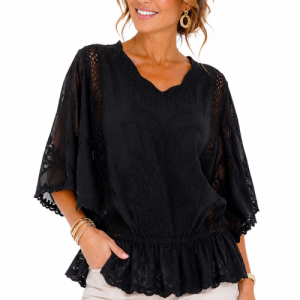 Bohemian Katoenen Top zwart Bohemian Katoenen Top zwart