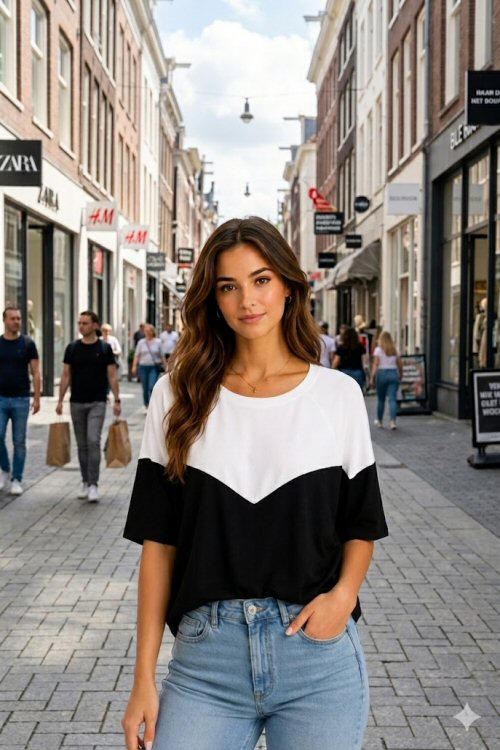 Two-Tone Top zwart Two-Tone Top zwart