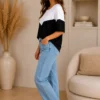 Two Tone Top Zwart Two Tone Top Zwart