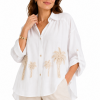 Blouse wit met Geborduurde Palmbomen
