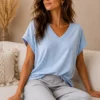 Top met Strassteentjes Licht Blauw Top met Strassteentjes Licht Blauw