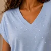 Top met Strassteentjes Licht Blauw Top met Strassteentjes Licht Blauw