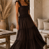 Donkerbruine Maxi Jurk One-Size Donkerbruine Maxi Jurk One-Size