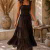 Donkerbruine Maxi Jurk One-Size Donkerbruine Maxi Jurk One-Size