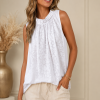Elegante Witte Viscose Top met Geplooide Hals â One-Size Elegante Witte Viscose Top met Geplooide Hals â One-Size