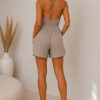 Trendy Halter Playsuit Taupe