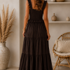 Donkerbruine Maxi Jurk One-Size Donkerbruine Maxi Jurk One-Size