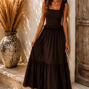 Donkerbruine Maxi Jurk